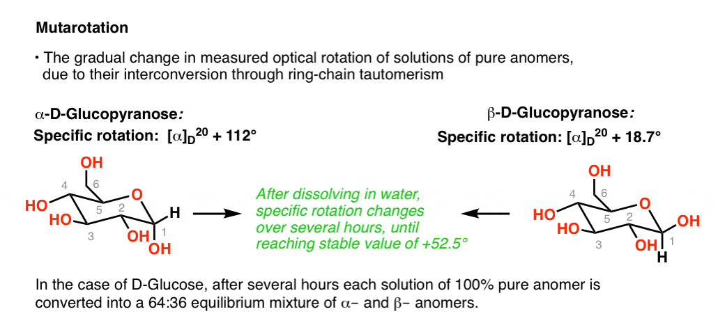 definition-of-mutarotation-is-that-it-is-the-gradual-change-in-optial-rotation-of-solutions-of-pure-anomers-due-to-interconversion-through-ring-chain-tautomerism