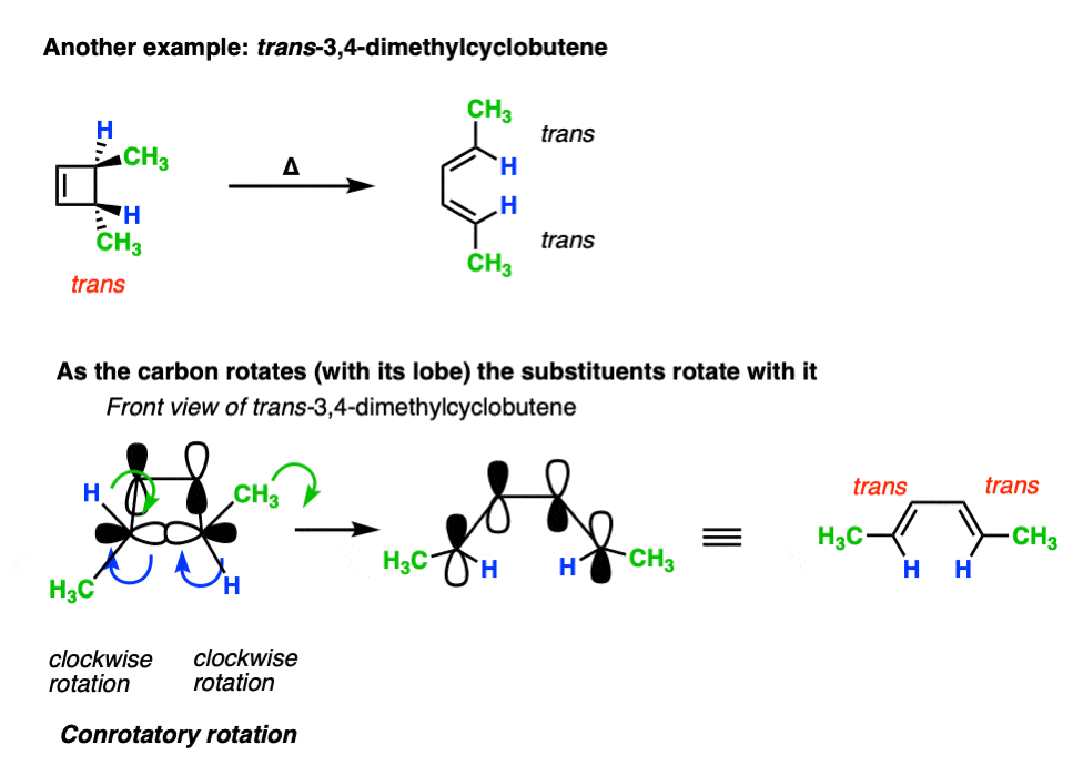 predicting stereochemistry of electrocyclic ring opening conrotatory