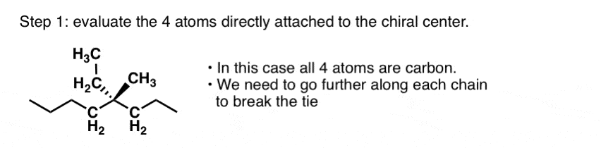 determine-c-i-p-priorities-breaking-ties-with-the-dot-technique-evaluate-4-atoms-directly-attached-to-chiral-center-for-priority